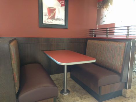 Restaurant, bar, and coffee shop booths, banquettes, and benches reupholstered by United Upholstery